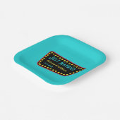 Turquoise Retro Bord Papieren Borden (Gebogen)