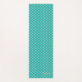 Turquoise Retro Chic Polka Dots Monogram Oefening Yogamat (Voorkant)