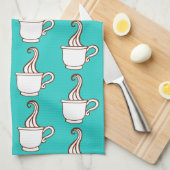Turquoise Retro Coffee Diner Keukenhanddoek Cadeau (Quarter Fold)