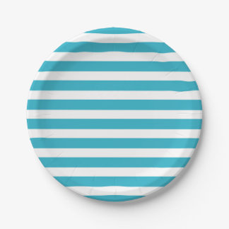 Turquoise Retro Colorful Modern Stripes Patroon Papieren Bordje