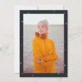 Turquoise Retro Discoball Flares Afstudeerfeest Kaart (Achterkant)