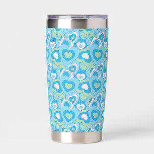 Turquoise Retro Hart Tumbler Geïsoleerde Drinkbeker