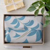 Turquoise  Retro Mid Century Bold Floral Tissuepapier (Geschenk)