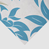 Turquoise  Retro Mid Century Bold Floral Tissuepapier (Detail)