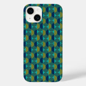 Turquoise Retro Ovals en Semi-Circles Case-Mate iPhone Case (Achterkant)