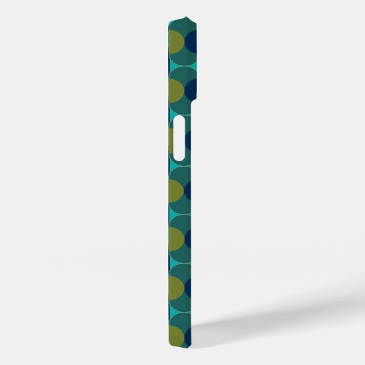 Turquoise Retro Ovals en Semi-Circles Case-Mate iPhone Case (Achterkant / Rechts)