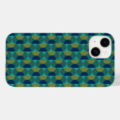 Turquoise Retro Ovals en Semi-Circles Case-Mate iPhone Case (Achterkant (horizontaal))