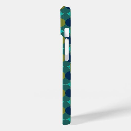 Turquoise Retro Ovals en Semi-Circles Case-Mate iPhone Case (Achterkant / Links)