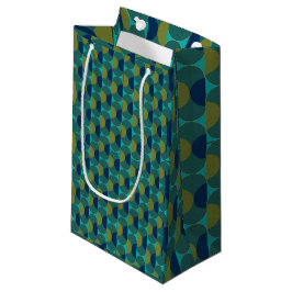 Turquoise Retro Ovals en Semi-Circles Klein Cadeauzakje