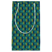 Turquoise Retro Ovals en Semi-Circles Klein Cadeauzakje (Voorkant)