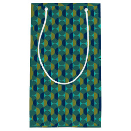 Turquoise Retro Ovals en Semi-Circles Klein Cadeauzakje