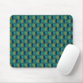Turquoise Retro Ovals en Semi-Circles Muismat (Met muis)