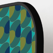 Turquoise Retro Ovals en Semi-Circles Pickleball Paddle (Links Detail)
