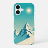 Turquoise Retro Peaks iPhone 16 Hoesje (Achterkant)