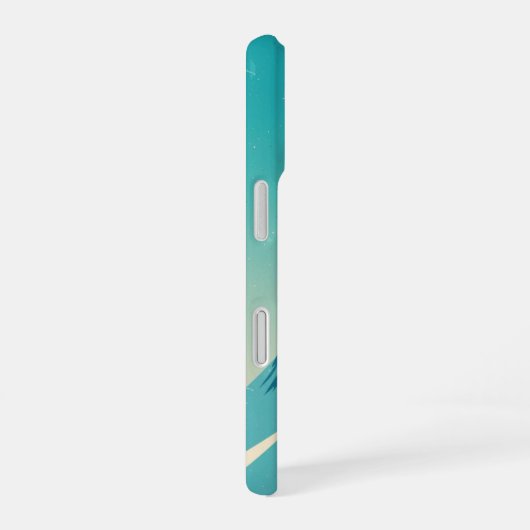 Turquoise Retro Peaks iPhone 16 Hoesje (Rechterkant)