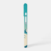 Turquoise Retro Pieken iPhone 16 Hoesje (Linkerkant)
