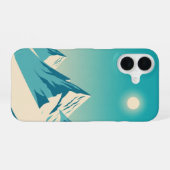 Turquoise Retro Pieken iPhone 16 Hoesje (Achterkant horizontaal)