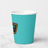 Turquoise Retro Sign Papieren Bekers (Links)