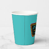 Turquoise Retro Sign Papieren Bekers (Rechts)