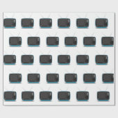 Turquoise Retro TV Cadeaupapier (Vlak)