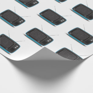 Turquoise Retro TV Cadeaupapier