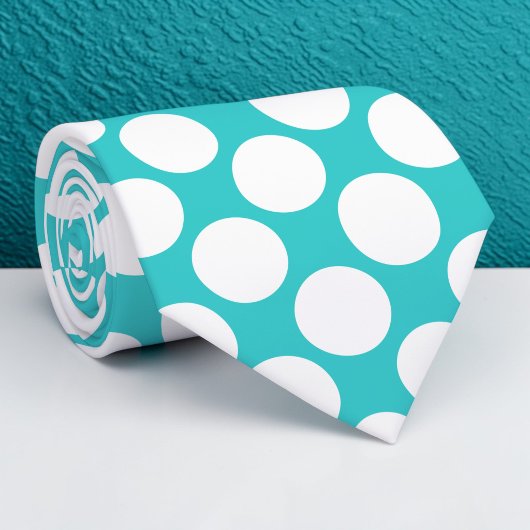 Turquoise Reuzen Stippen Aangepaste Das