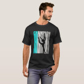 Turquoise Rhythmic Gymnastics Champion Retro Desig T-shirt (Voorkant volledig)