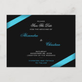 Turquoise Ribbon bruiloft uitnodiging Save the Dat (Achterkant)