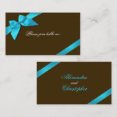 Turquoise Ribbon Guest Table Place Card Plaatskaartje (Voorkant / Achterkant)