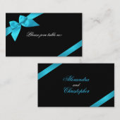 Turquoise Ribbon Guest Table Place Card Plaatskaartje (Voorkant / Achterkant)