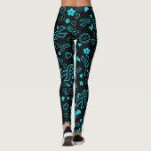 Turquoise Ribbon Multi Print,, POTS Leggings (Achterkant)