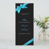 Turquoise Ribbon Wedding Menu (Staand voorkant)