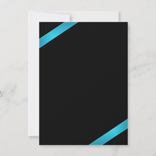 Turquoise Ribbon Wedding Save the Date 2 (Achterkant)