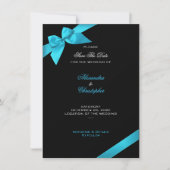 Turquoise Ribbon Wedding Save the Date 2 (Voorkant)