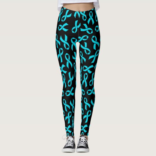 Turquoise Ribbons ...POTS Leggings (Voorkant)
