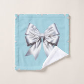 Turquoise Robin Ei Blauw Grote Witte Strik Bruids  Bad Handdoek (Wasdoekje)