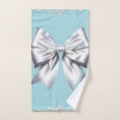 Turquoise Robin's Egg Blue Big White Bow Bridal Bad Handdoek (Handdoek)