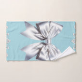 Turquoise Robin's Egg Blue Big White Bow Bridal Bad Handdoek (Handdoek)
