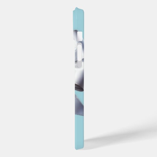 Turquoise Robin's Egg Blue Big White Bow Bridal Case-Mate iPhone Case (Achterkant / Links)