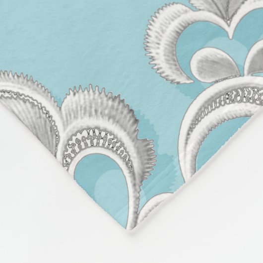 Turquoise Robin's Egg Blue Big White Bow Bridal Fleece Deken (Hoek)