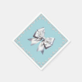 Turquoise Robin's Egg Blue Big White Bow Bridal Servet (Hoek)