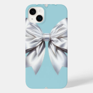 Turquoise Robins Ei Blauw Grote Witte Strik Bruids Case-Mate iPhone 14 Plus Hoesje