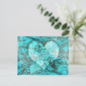 Turquoise Rock Heart Briefkaart (Staand voorkant)