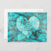 Turquoise Rock Heart Briefkaart (Voorkant / Achterkant)