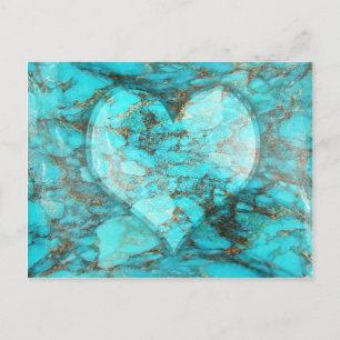 Turquoise Rock Heart Briefkaart