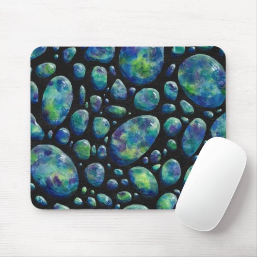 Turquoise Rocks in Space Original Artwork Muismat (Met muis)