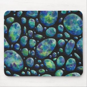 Turquoise Rocks in Space Original Artwork Muismat