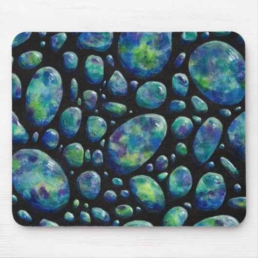 Turquoise Rocks in Space Original Artwork Muismat (Voorkant)