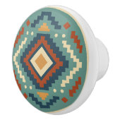 Turquoise Rode Kobalt Zapotec Diamant Keramische K Keramische Knop (Rechts)