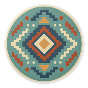 Turquoise Rode Kobalt Zapotec Diamant Keramische K Knop
